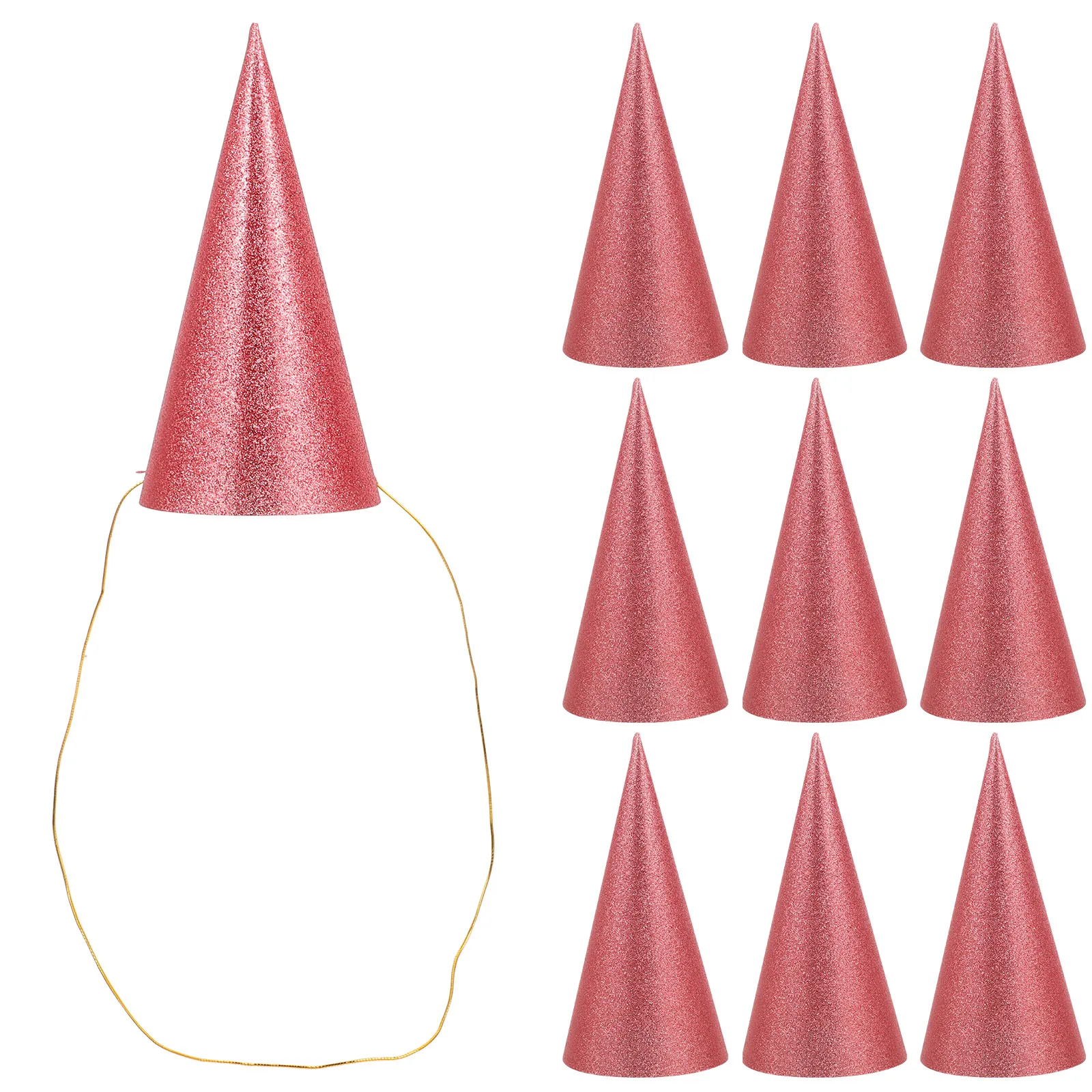 

12pcs Glitter Cone Kids Headwear Triangle Crown For Baby Shower Wedding Halloween Costume Parties Classroom Decorations Toddler