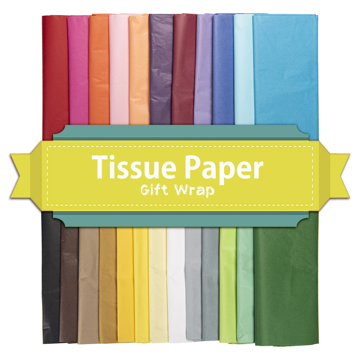 25 colores surtidos Papel tisú para envolver regalos 20 x 26 pulgadas Papel tisú artístico a granel para envolver regalos Envoltura de embalaje elegante y elegante