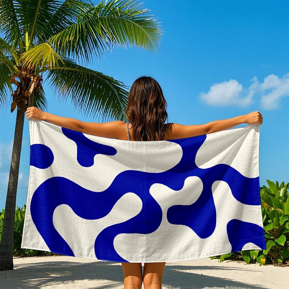 Blue Swirls Minimalist Quick Drying Bath Towel Microfiber beach towel - light weight swimming camping  yoga beach out
