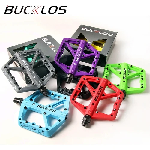 Pedales de bicicleta BUCKLOS, rodamiento sellado, Pedal de plataforma MTB para bicicleta de montaña, pedales planos de nailon, pieza de bicicleta de carretera MTB de 9/16 pulgadas