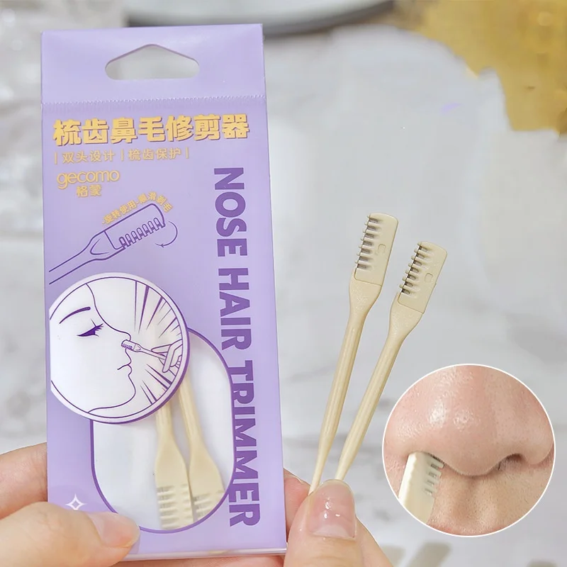 Double Ended Manual Nose Hair Trimmer Safe Comb Guard Design Painless Nasal Hair Cutter Portable Ear Pick Cleaning Tool