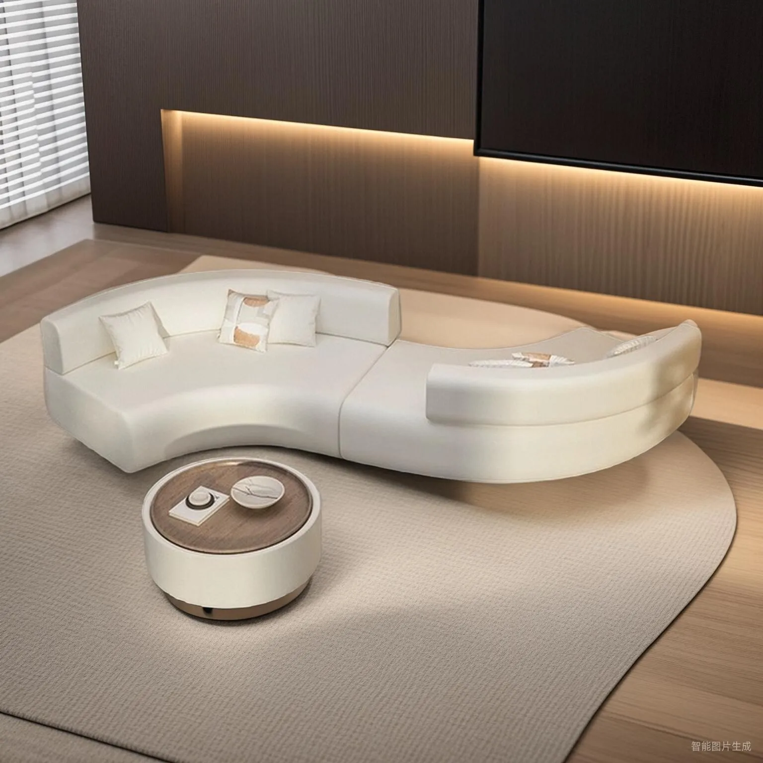 Modern Curved Irregular Sofa Double-Sided S-Shaped Sofa Creative Lobby Reception Hotel Beauty Salon Rest Area Sofa