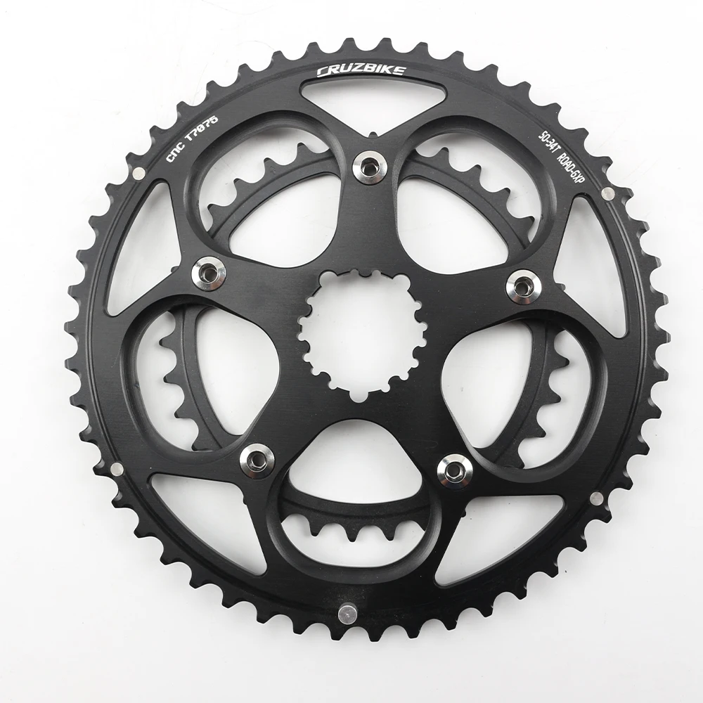 CRUZbike Road Bike Chainring 50-34T Chain Wheel Double Disc Bicycle Crown For 9/10/11/12 Speed Crankset