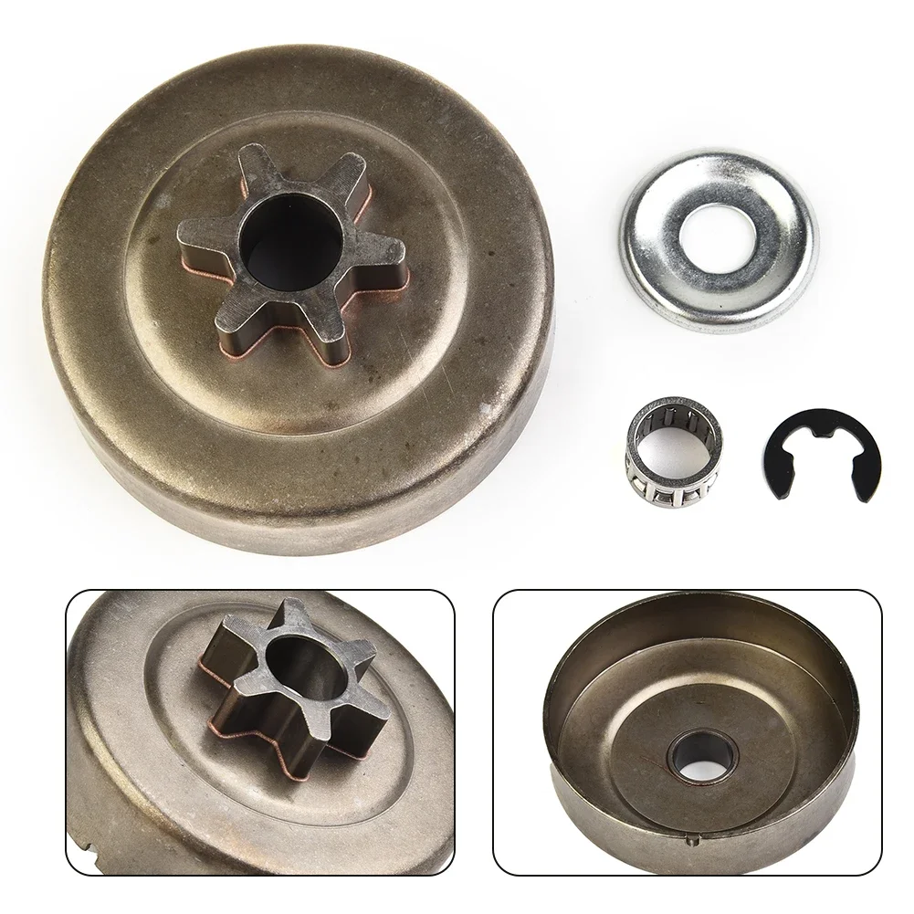 3/8 6T Clutch Drums Sprockets Washers E-Clips Kits For STIHL- Chainsaws 017 018 021 023 025 MS170 MS180 Accessories