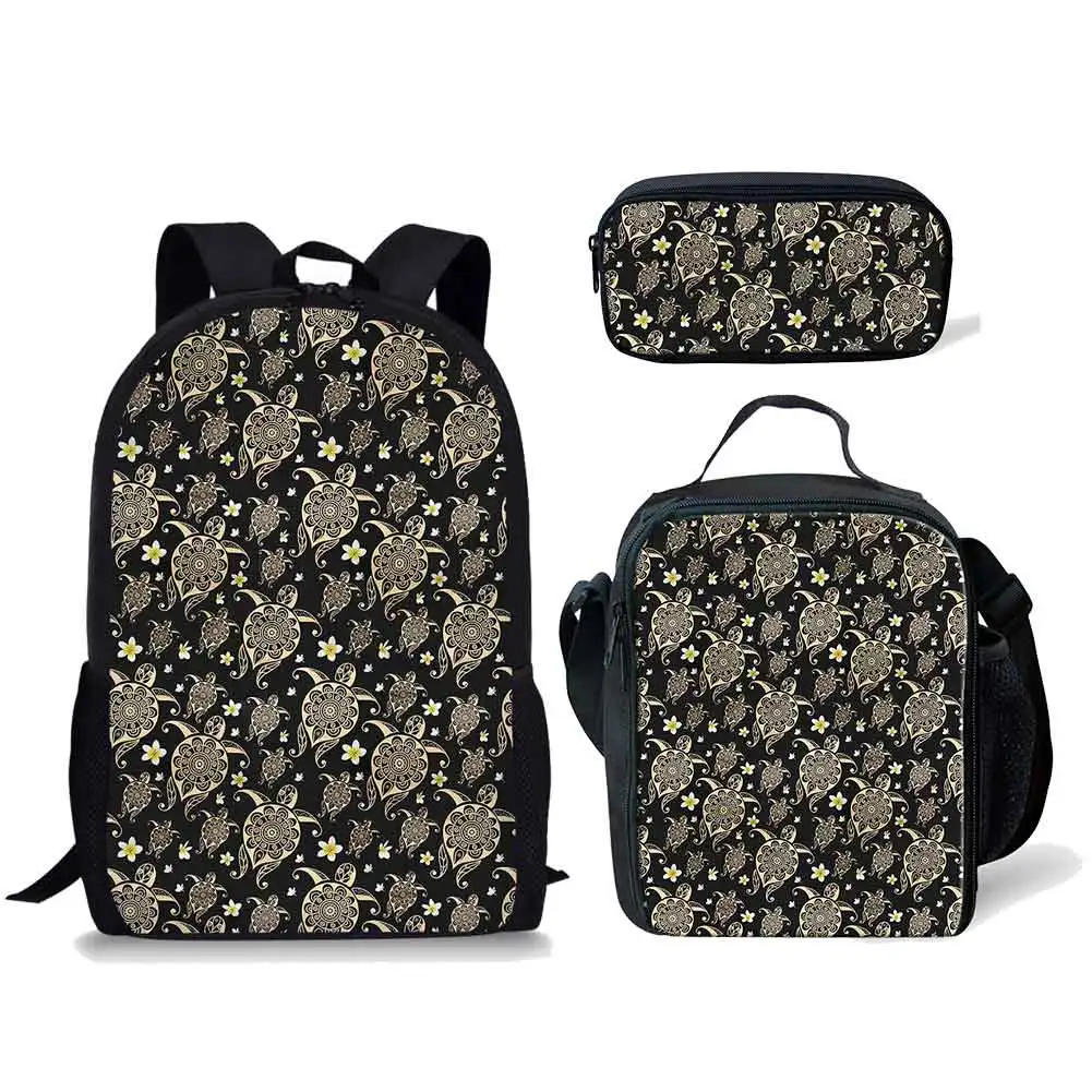 

Classic Fashion Funny Small Turtle Pattern 3D Print 3pcs/Set pupil School Bags Laptop Daypack Backpack Lunch bag Pencil Case