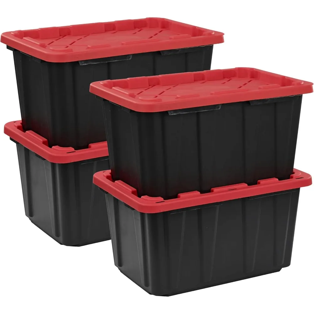 XTRA TALL 27-Gallon Heavy Duty Tough Storage Container & Snap-Tight Lid, (28.5”L x 19.4”W x 15.2”H)