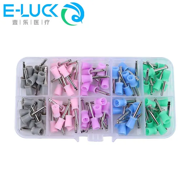 100 sztuk Dental Polishing Cup Dentista Prophy Cup Gumowe odontologia Kolorowe Mix Style Dentysta Narzędzie Narzędzia laboratoryjne RA Shank