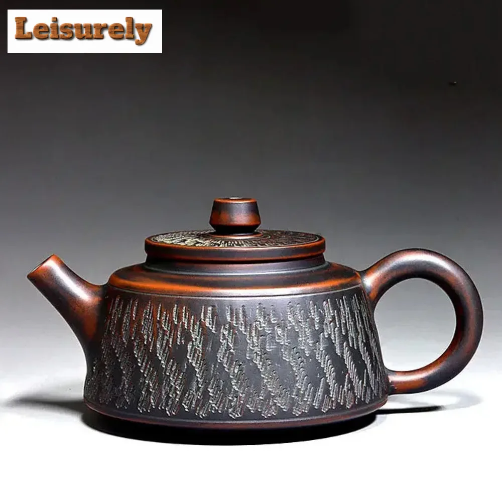 

200ml Vintage Purple Clay Teapot Boutique Handmade Qingzhou Nixing Pottery Kiln Change Kettle Chinese Filter Beauty Tea Set Gift