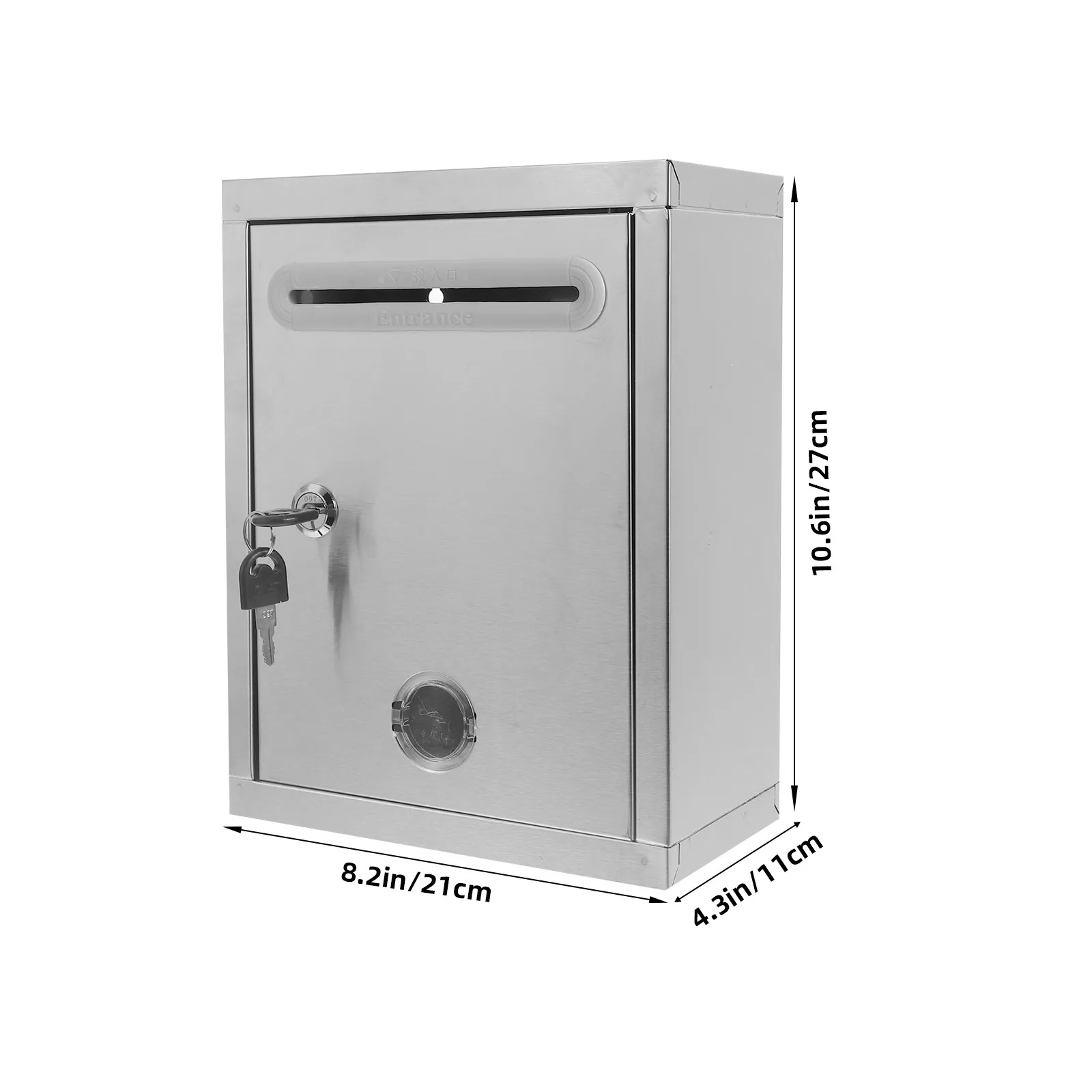 Outdoor Wall Mounted Metal Locking Mailbox Stainless Steel Lock Box Slot Suggestion Donation Ballot Box Mailboxes for Outside