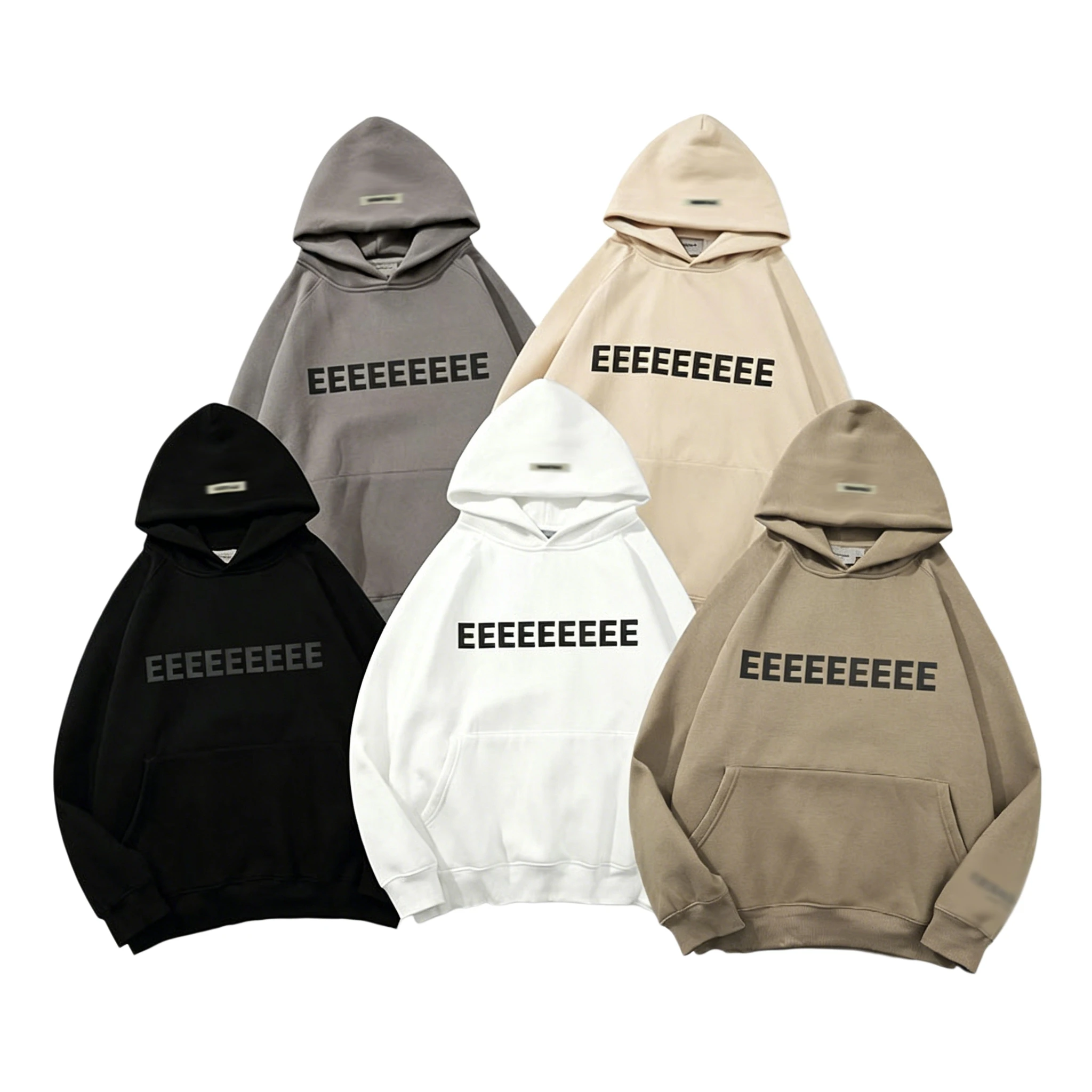 

FW21 Classic Brand Double Line Men's Hoodies Luxury Silicone Letter with Tag Hoodies High Street Couple Sweatshirt Tracksuit
