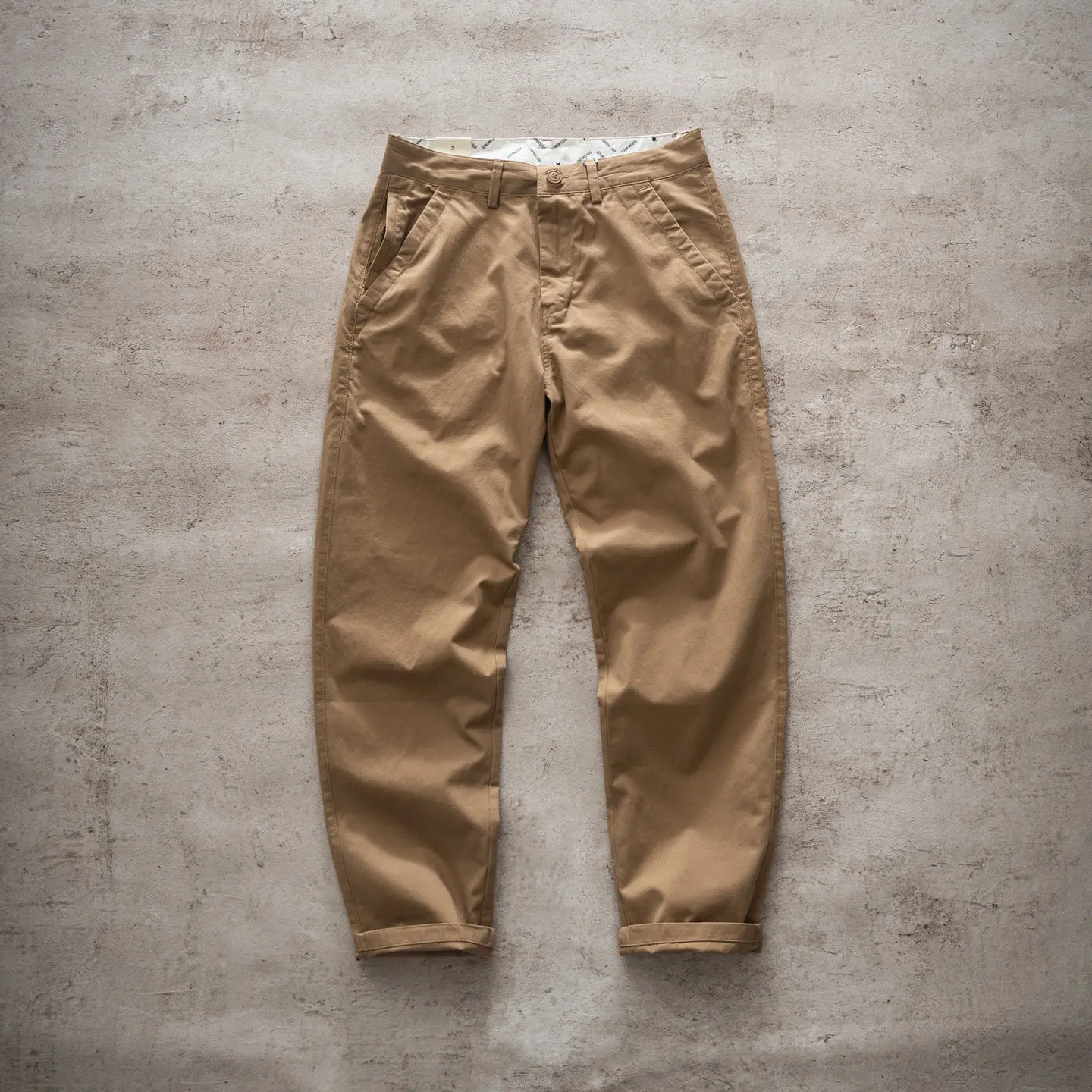 Spring New American Retro Heavyweight Woven Twill Cargo Pants Men's Pure Cotton Washed Slim Straight Business Casual Trousers