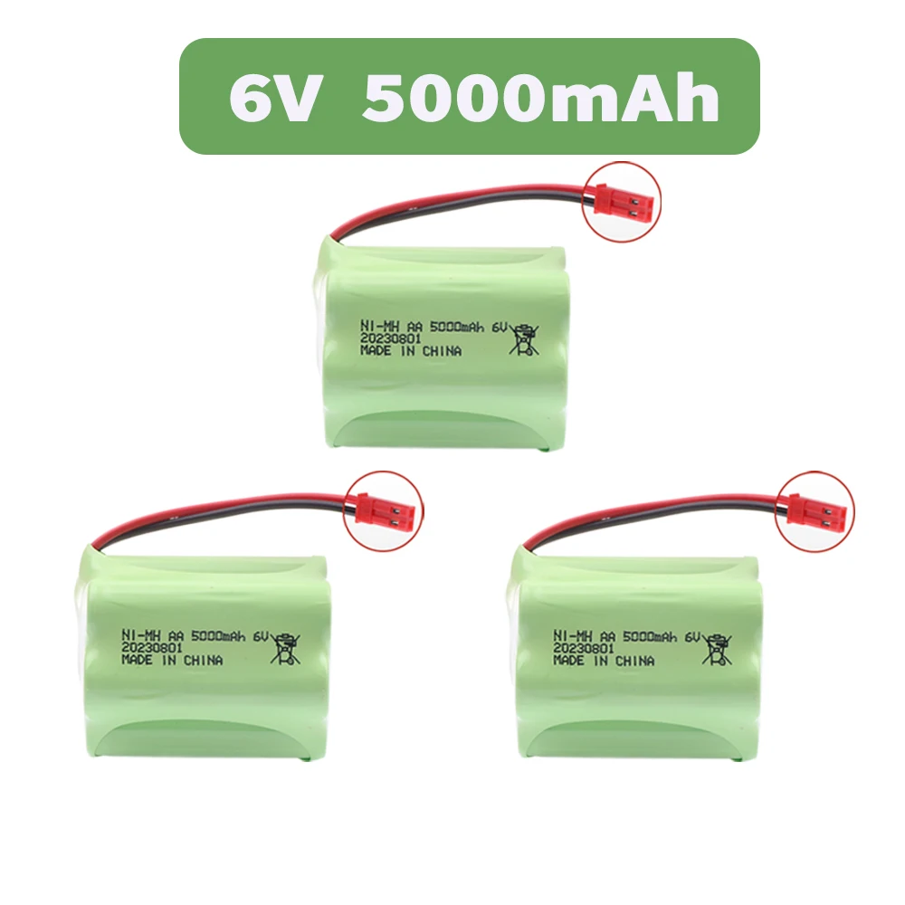 6V 5000mAh NI-MH Battery  For RC Cars Robots Tanks Gun rc Boats parts With JST Plug AA 2400mah 6v NiMH Rechargeable Battery Pack