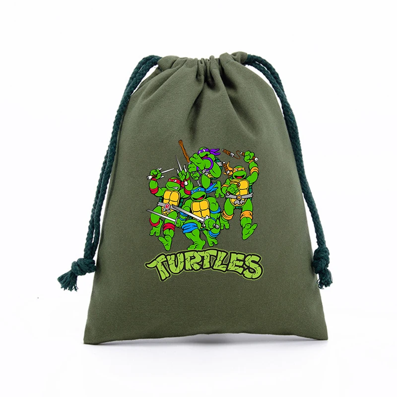 Teenage Mutant Ninja Turtles Drawstring Bag Anime Merch Boy Girls Candy Jewelry Pouch Cute Dustproof Makeup Packing Bags Gift