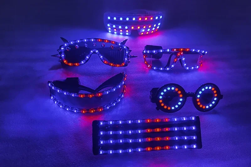 Multiple Modes and Designs LED Glasses Burst Flashing Punk Glasses Musical Show Event Party Wear