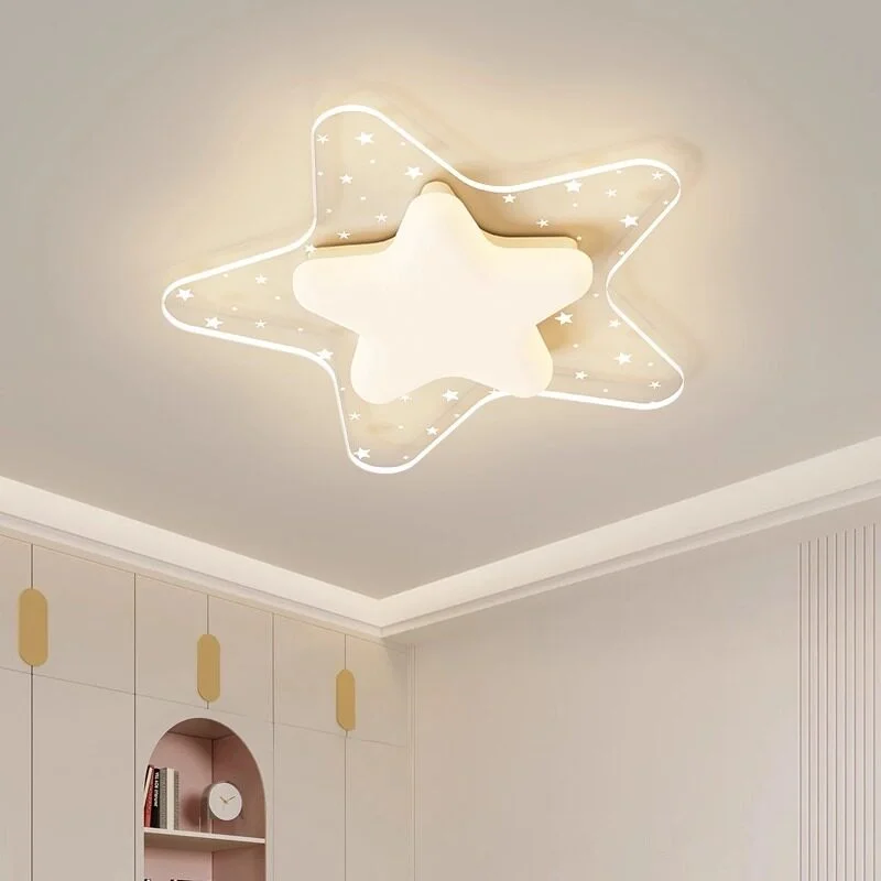 Creative Star Children's Room Ceiling Light Boys Girls Study Light Simple Modern Warm Dreamy Cartoon Lighting LED Bedroom Light