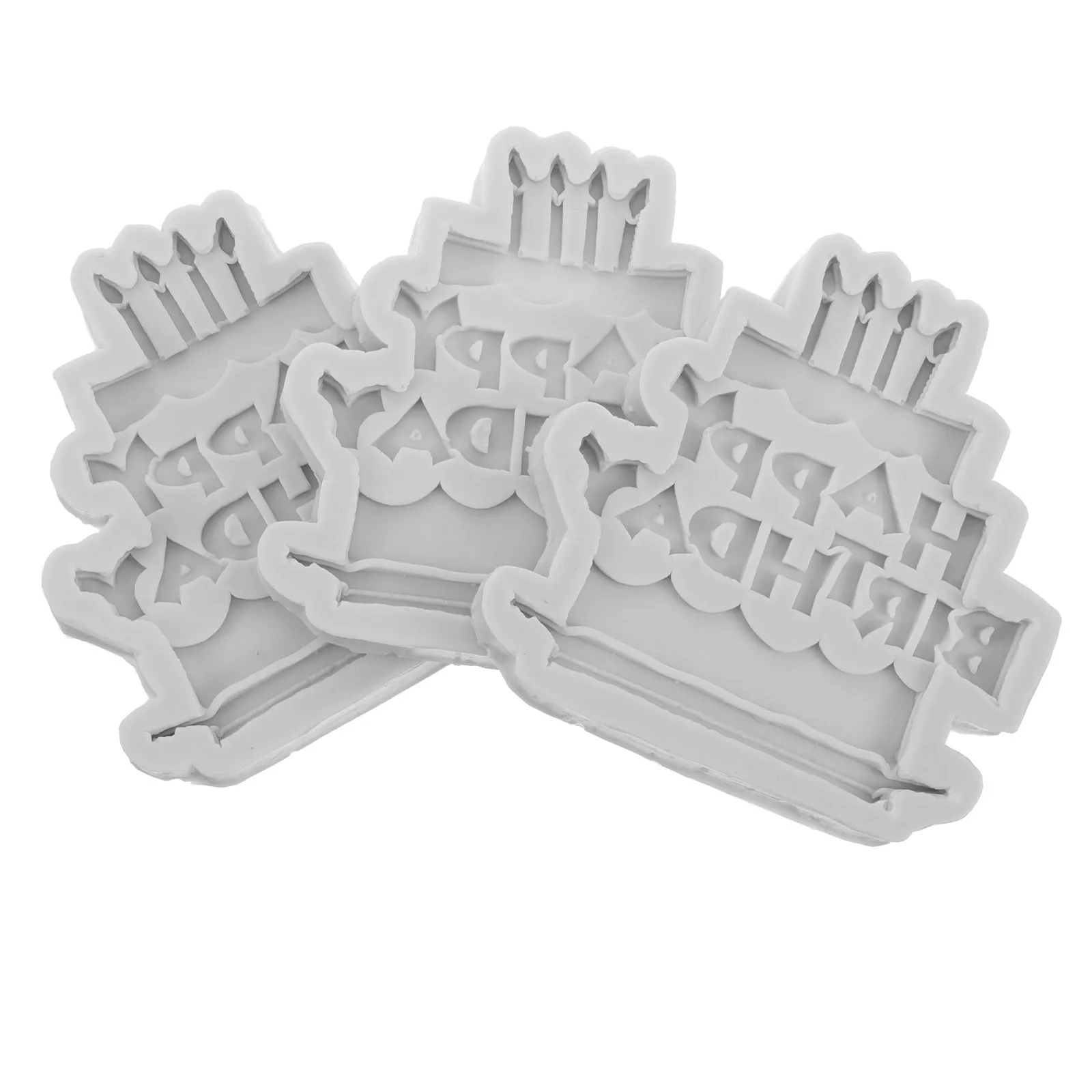 3Pcs Happy Birthday Silicone Molds Food Grade Safe for Fondant Cake Decorating Resin Craft Chocolate Candy Baking DIY Letter view 3