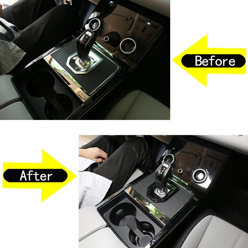 ABS ألياف الكربون لاند روفر رينج روفر إيفوك L551 2020 سيارة مركز وحدة التحكم والعتاد التحول غطاء لوحة الكسوة الداخلية ملحق #4