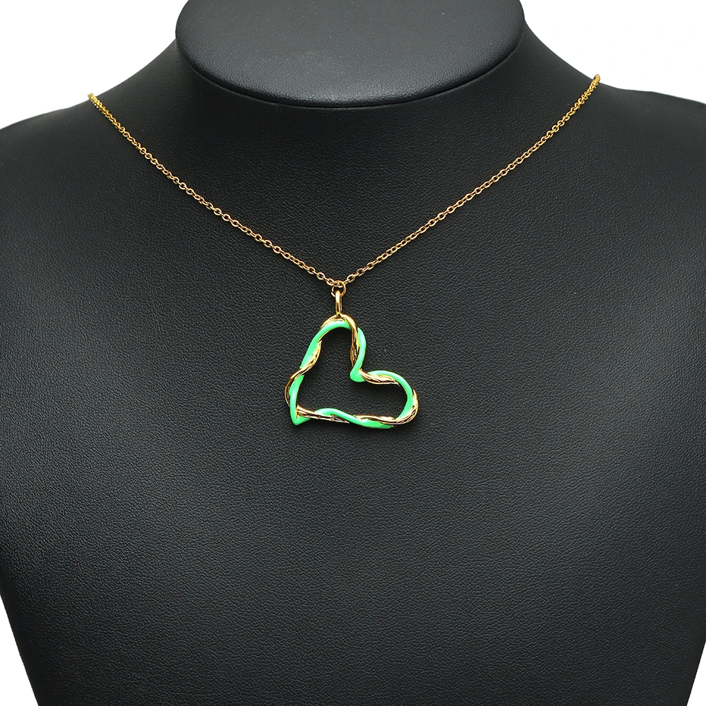 4 Stück Edelstahl-Drahtanhänger mit emaillierten Herzanhängern für Halsketten, Ohrringe, Armbänder, Zubehör für DIY-Schmuckherstellung für Frauen – Detail 4