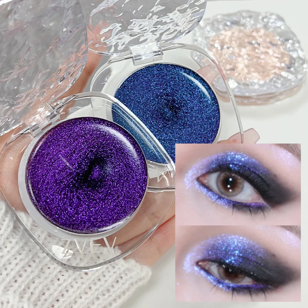 Waterproof Glitter Blue Eyeshadow Monochrome Palette Diamond Highlighter Sequin Eye Shadow Pigment Shiny Lying Silkworm Makeup