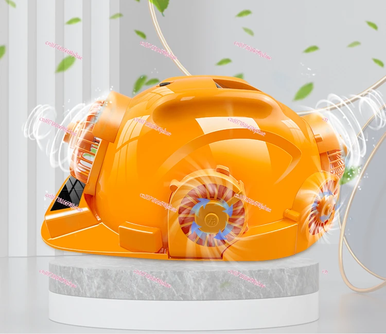 

Solar Helmet with Fan Built-in Air Conditioner Refrigeration Construction Site Double Charging Summer Sun Protection