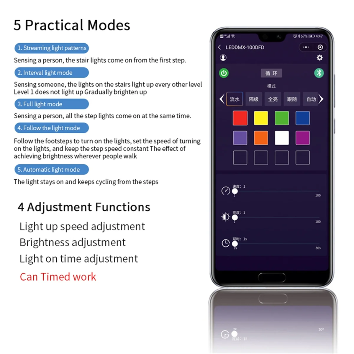 Y06A Stair Tread Light Controller Stair Lights Intelligent Sensor Step Lights Handrail Ladder Steps Lights with Controller