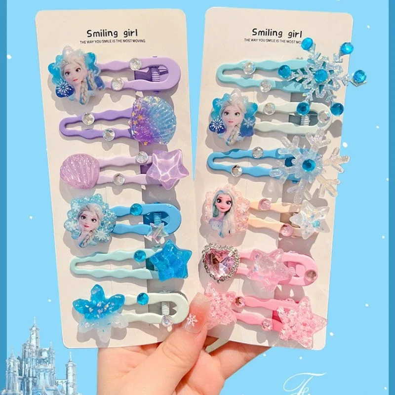 

3PCS Disney Frozen Princess Elsa Kids Hairpins Girls Broken Hair Bang Clip Headwear Baby Back Head Side Hairpin Hair Accessories