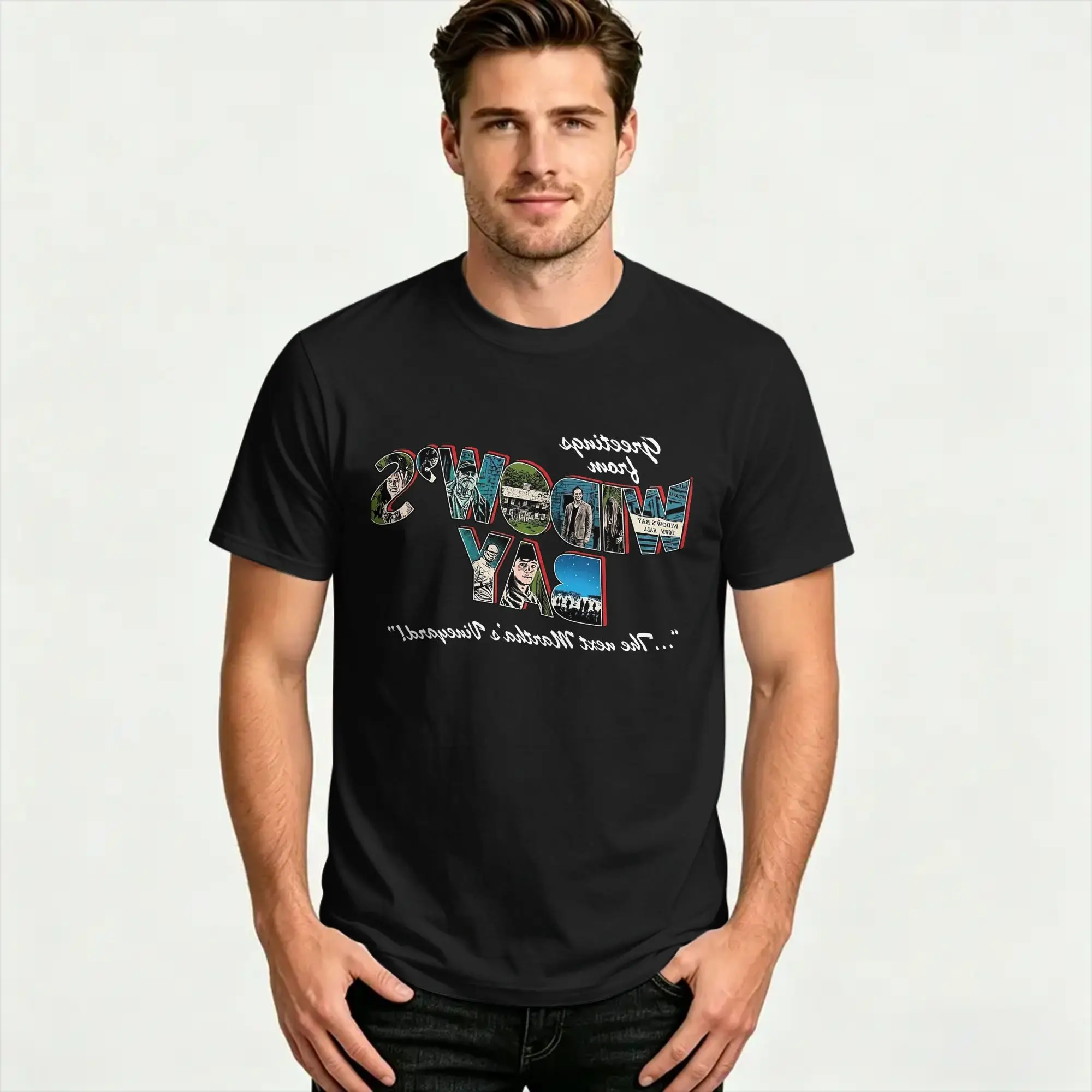 Widows Bay Comedy Horror Cotton T-Shirt For Men's Summer  Streetwear T-Shirts Harajuku Tee Shirt Oversize Cheap Clothing