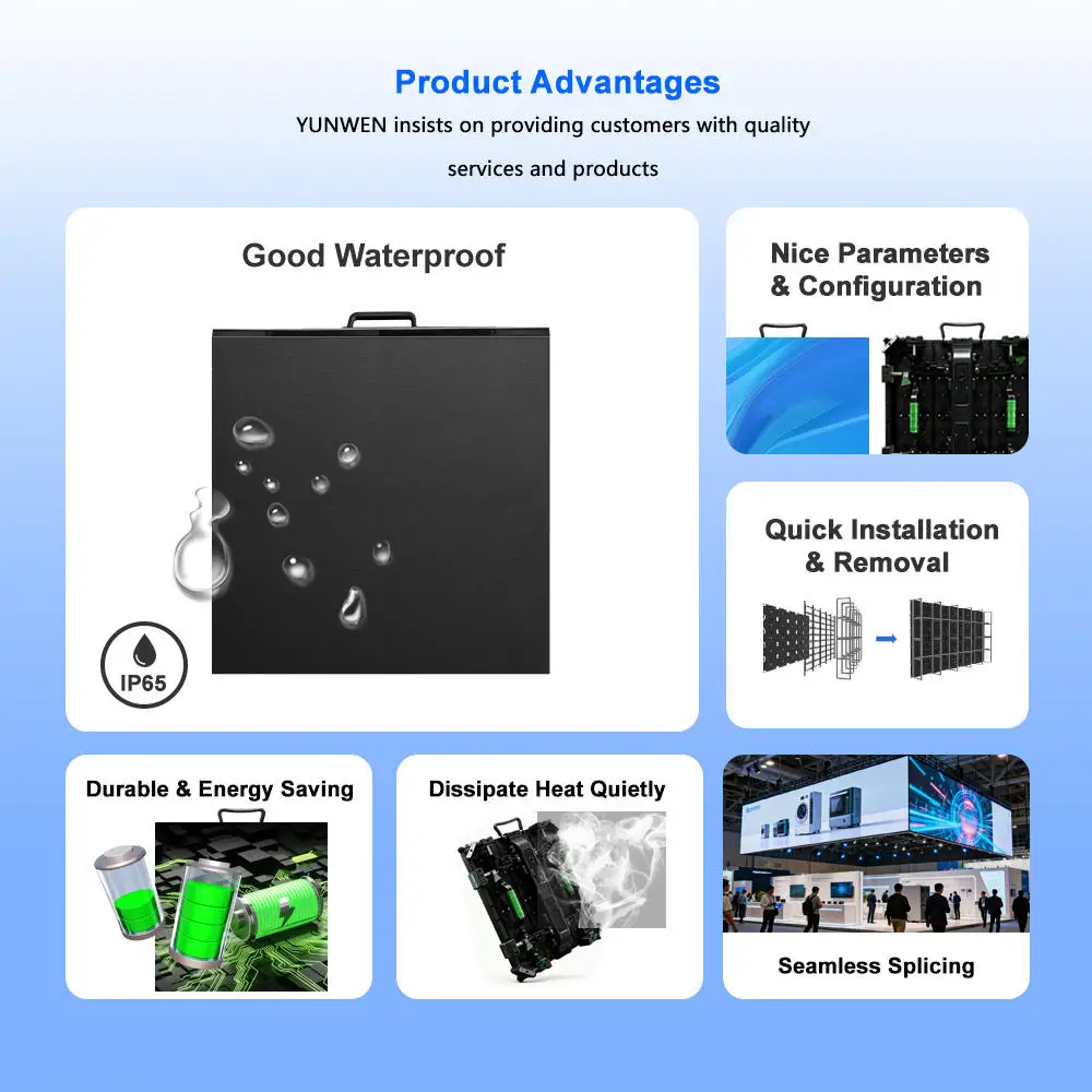 P2.9 P3.91 500x500mm HD Full Color Indoor Outdoor Rental LED Screen LED Video Wall Panel for Church Stage Background Commercial
