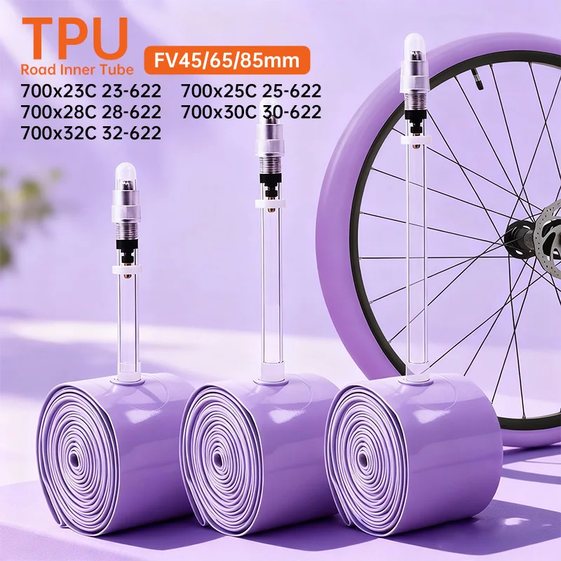 

Road Bike Off-Road Tire Inner Tube TPU 700x23/25/28/30cPuncture-Resistant Bicycle TPU Tire 45mm French Valve Anti-Oxidation