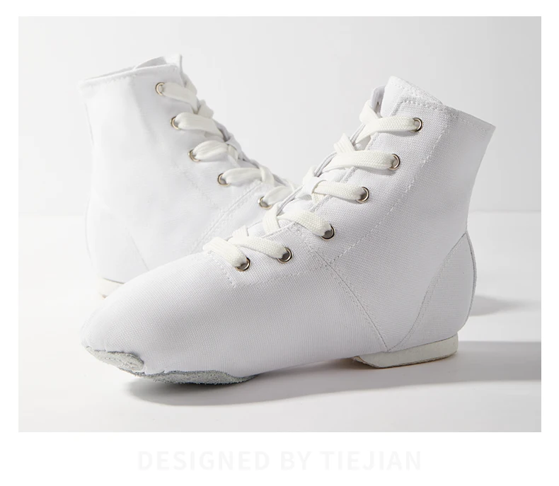 High Top Canvas Tanz schuhe Herren und Damen Schnür ballett schwarz weiß rot Jazz schuhe – Detail 7