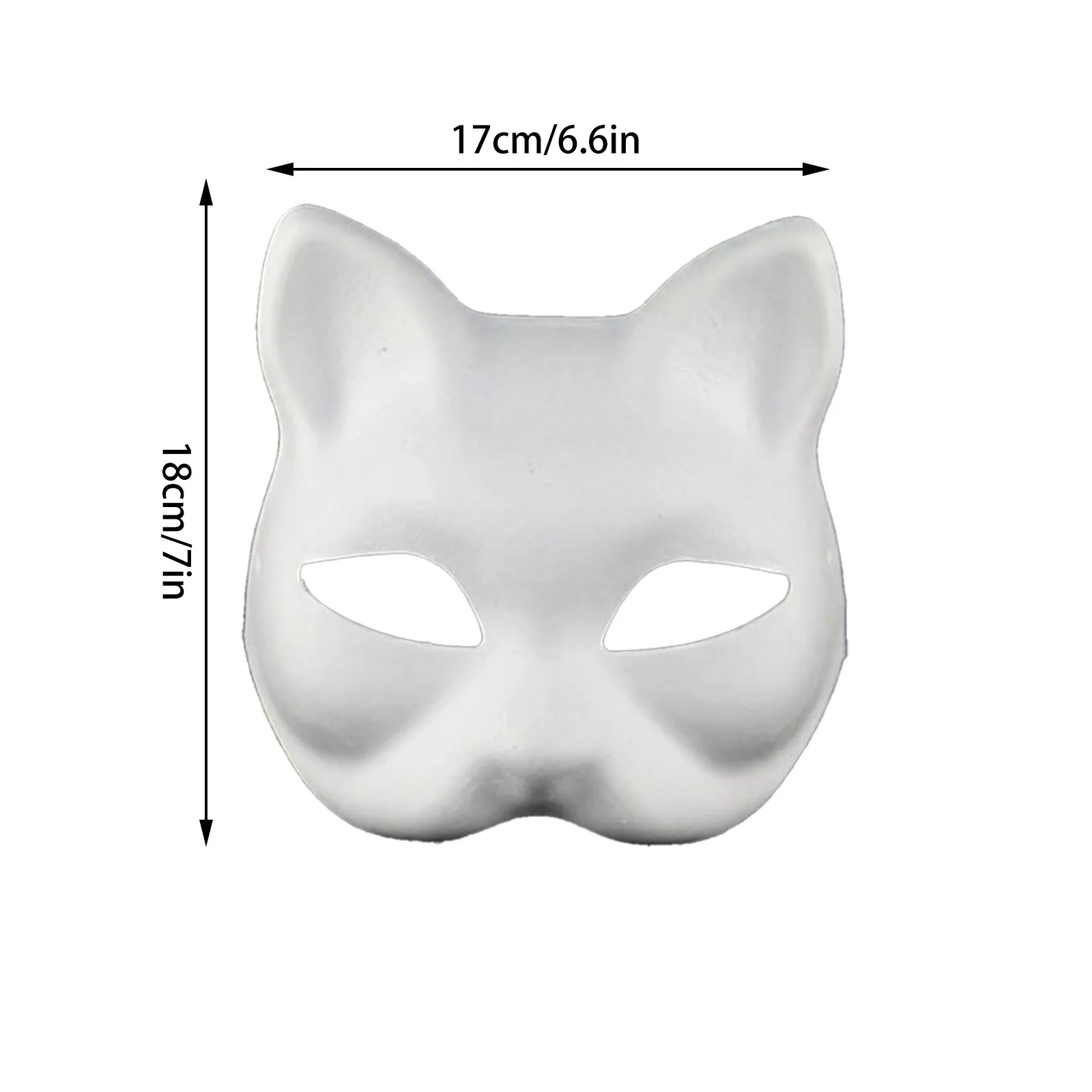 5/10/20/30 pz maschere di polpa di embrione bianco maschere di gatto in bianco fai da te maschera di Halloween animale mezza maschera maschera