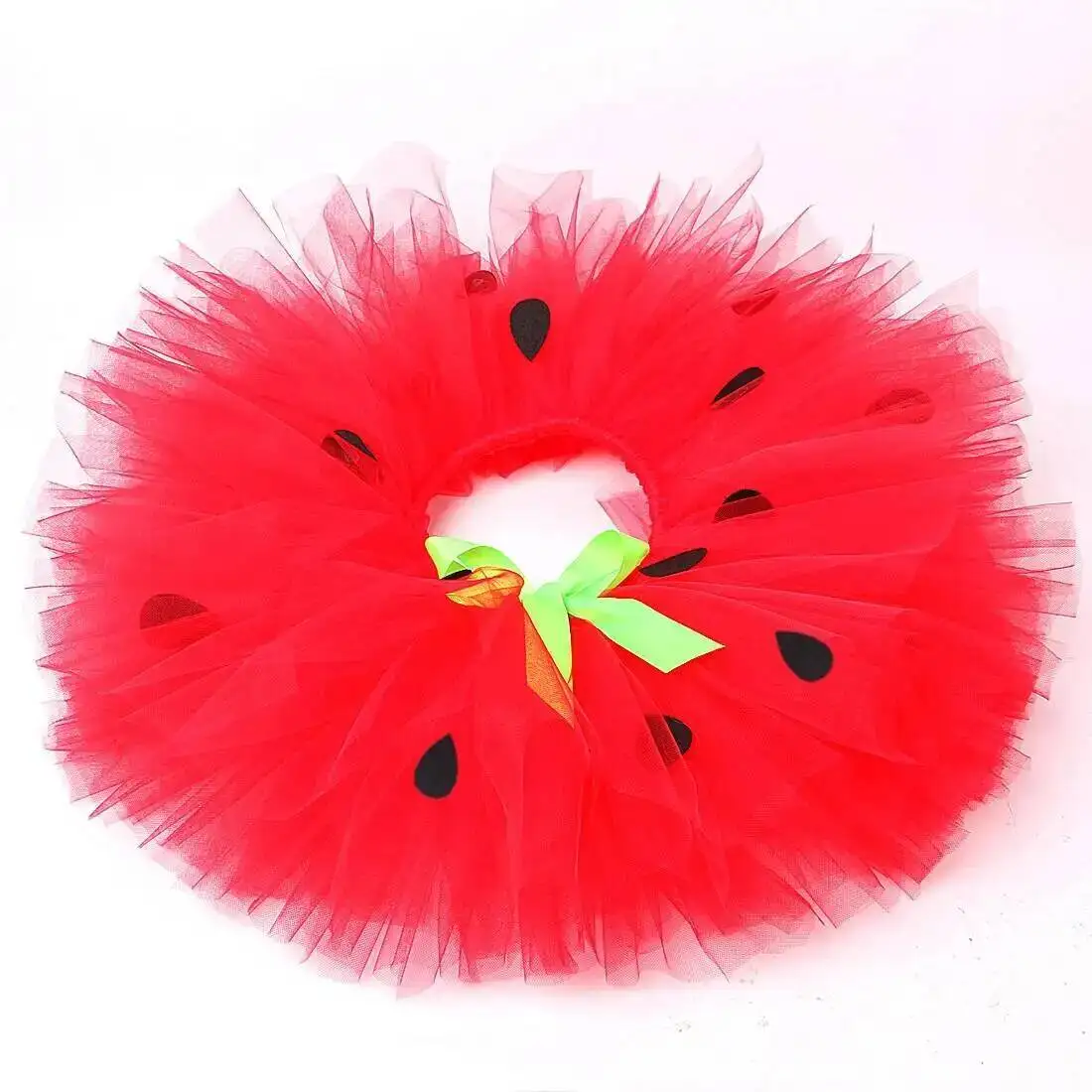 Baby Girls Strawberry Tutu Skirt Outfit for Kids Fruits Birthday Party Ballet Tutus Red Hot Pink Princess Costumes with Hairband