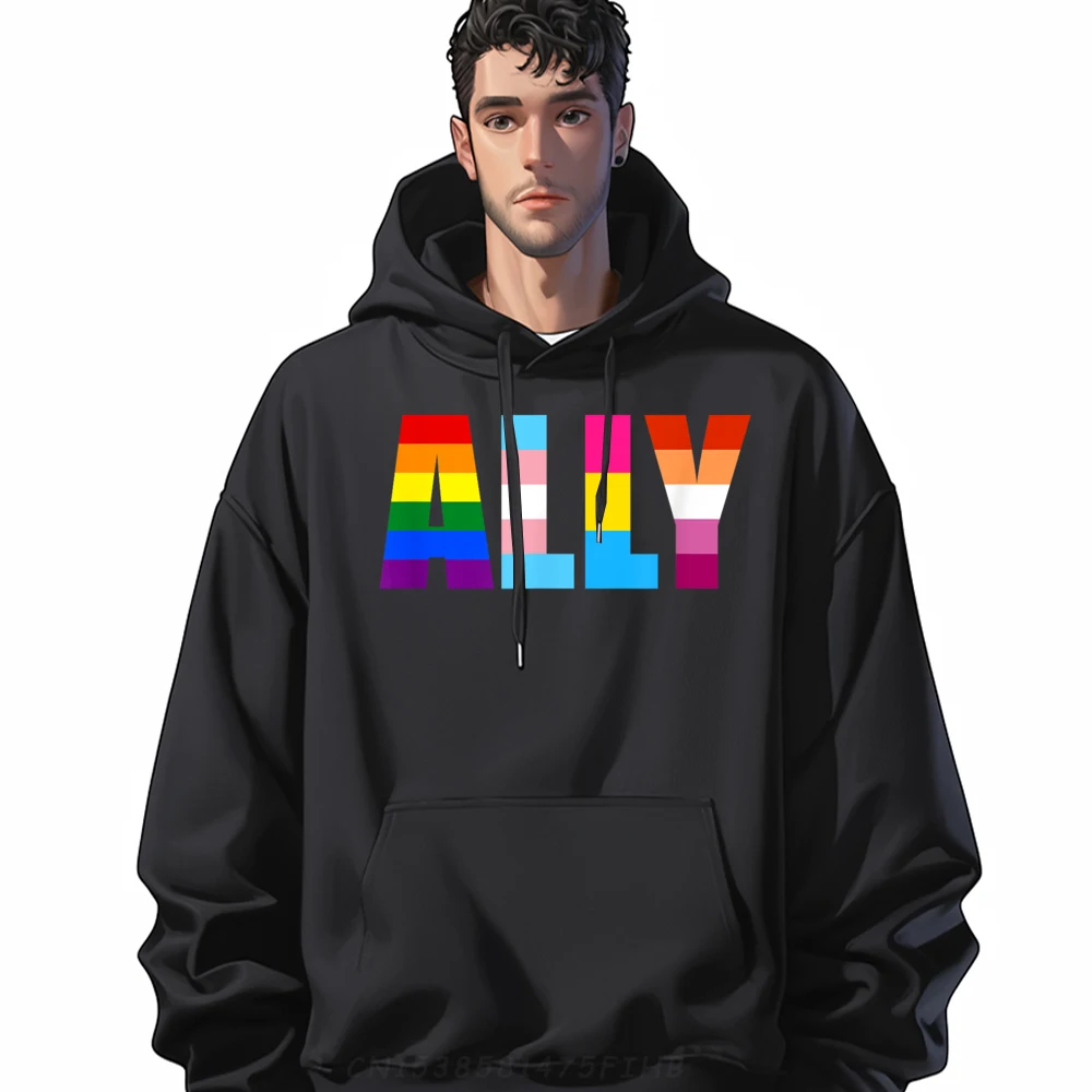

Ally Graphic Hoodies Cute Round Collar Outdoor Long Sleeve Mens Oversized Hoodies Normal Streetwear Sweatshirt