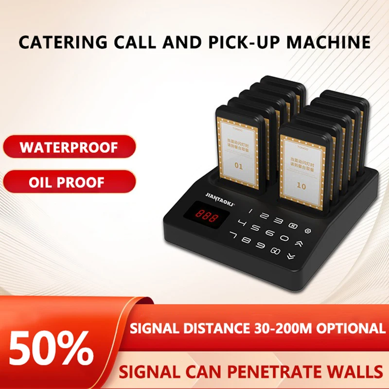 

P70 Restaurant Pager Wireless Calling One To 10 Restaurant and Coffee Shop Ordering Queue Call Machine Wireless Call Machine