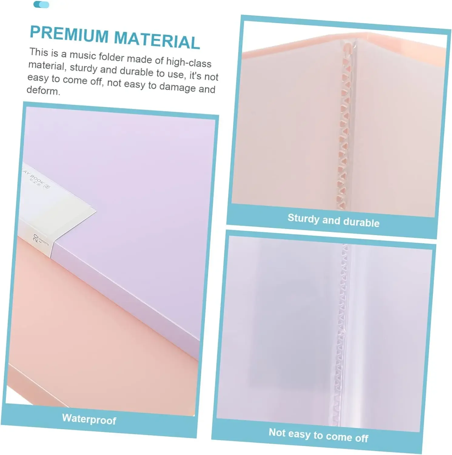 PP 80 Pockets Waterproof Sheet Folder Protector Portfolio for Paper Presentation Artwork Display