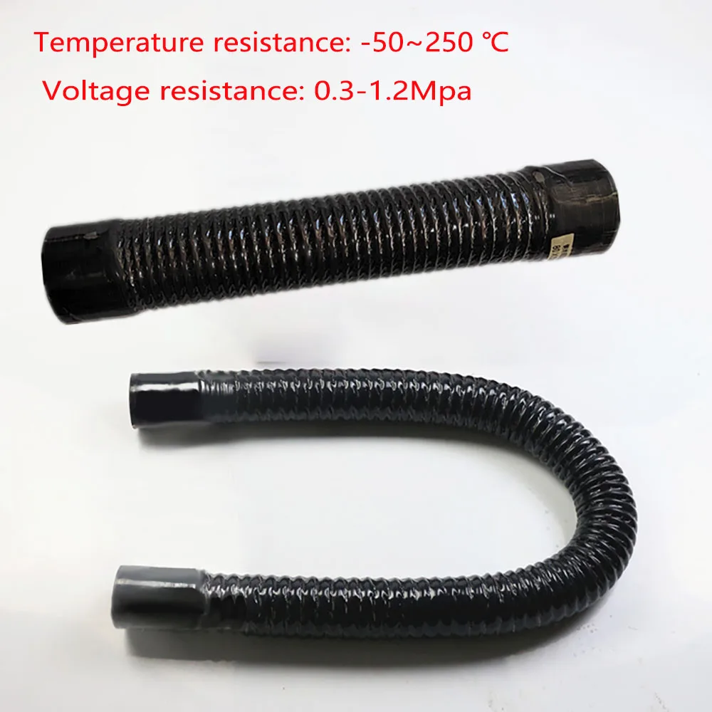 Silicone steel wire tube black silicone rubber tube ID30-100mm silicone flexible hose radiator inlet high-pressure rubber joint