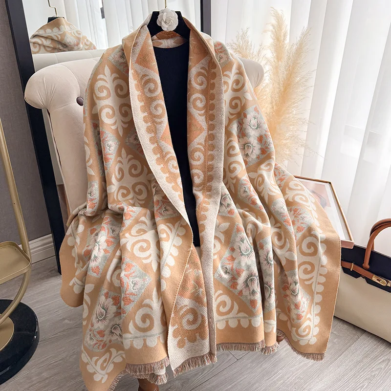 

Новый зимний креативный богемный шарф с шалью, модные универсальные аксессуары с бахромой в стиле ретро для женщин