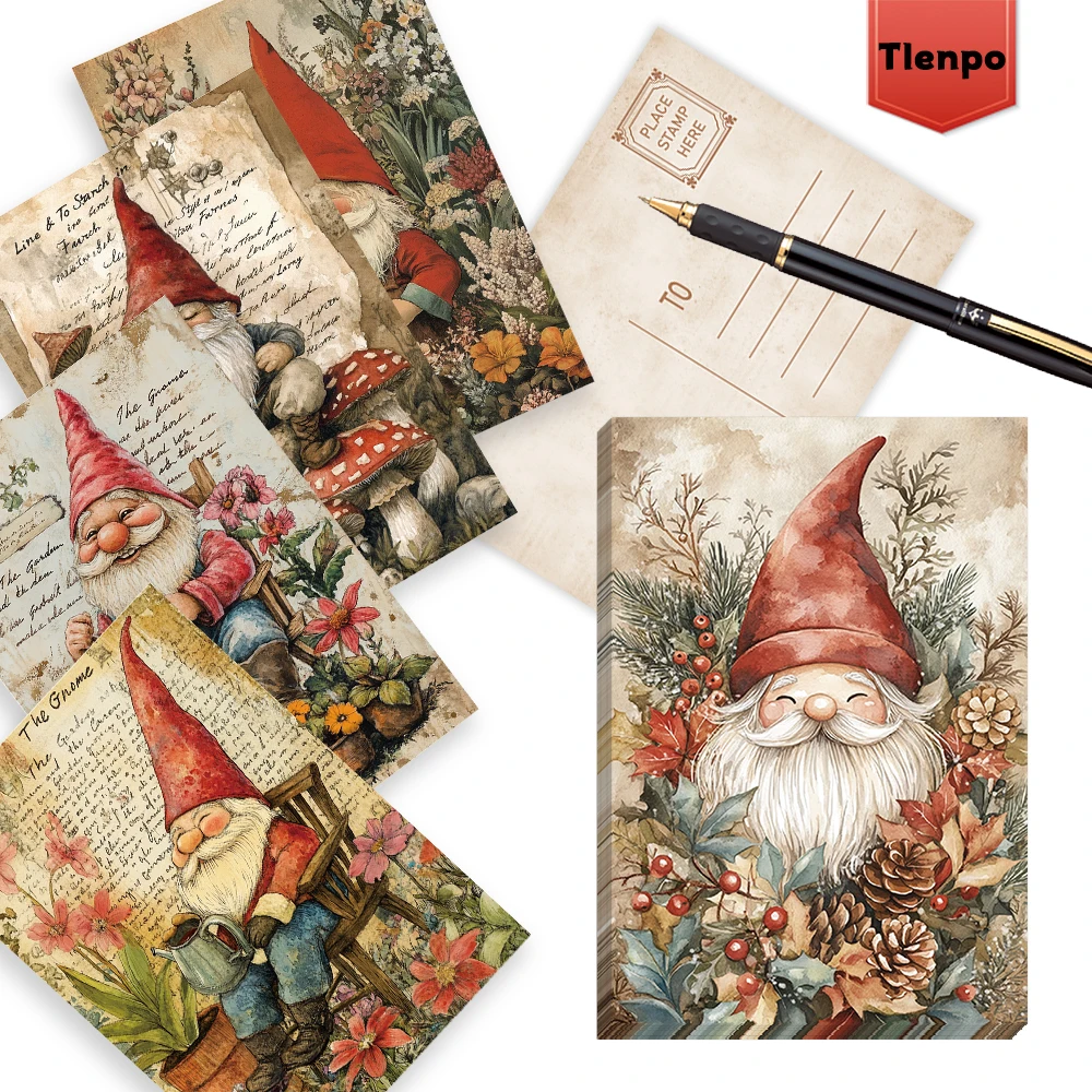 32 Stück, Weihnachtszwerg-Postkarte, Vintage, Geburtstags-/Jubiläumsgeschenk, Sammlerstück, geeignet als Geschenk, kann per Post verschickt werden.