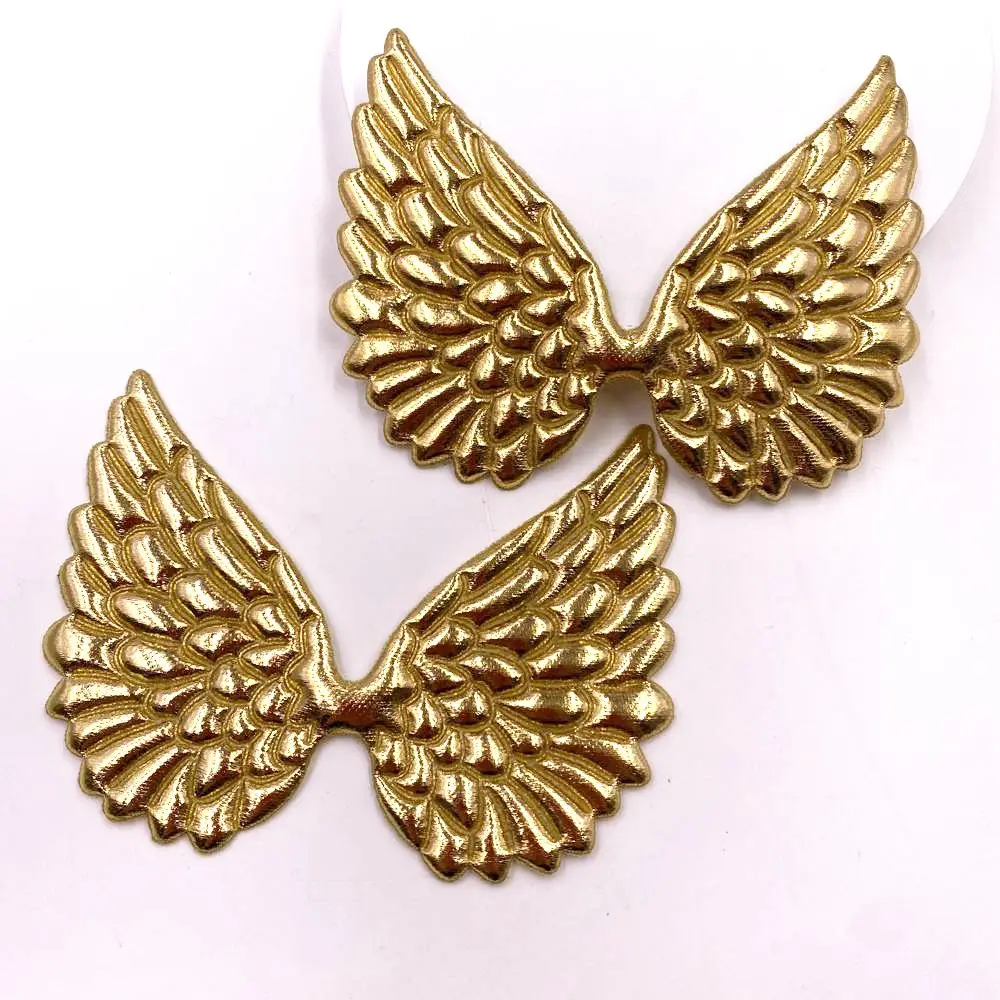 Colorful Glitter PU Big Angel Wings Patches Wedding  Appliques for Clothing  DIY Hair Clip Accessories Craft E40