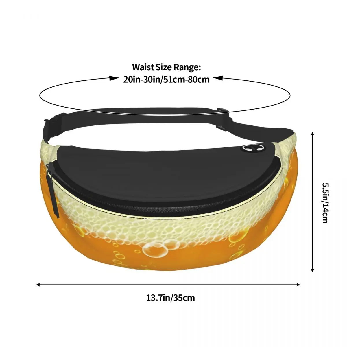 Funny Beer Texture Printed Waist Bags Men Women's Fanny Pack Casual Sport Banana Bags Belt Pouch