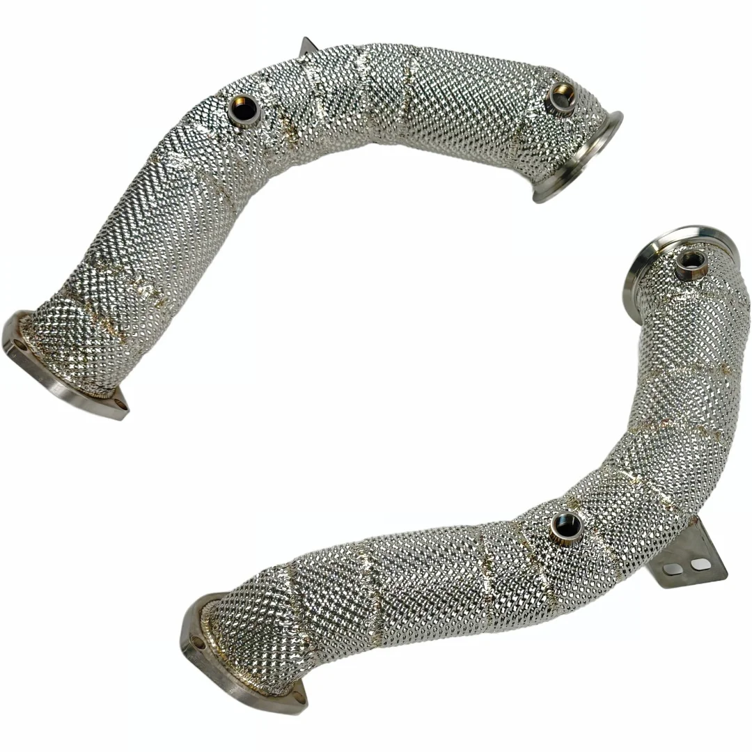 DEX High Flow 304 Stainless Steel Exhaust Down Pipe With Heat Shield for 2020-2025 Aston Martin DBX 4.0T V8