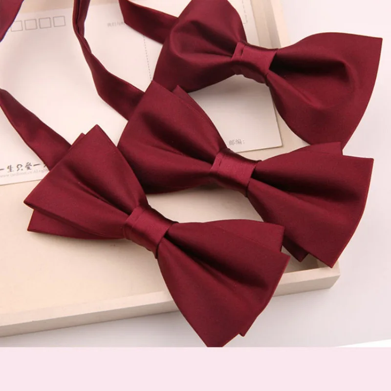 Bow tie men's bow tie Wedding men's Burgundy red formal groom's dress best man style overdress bow