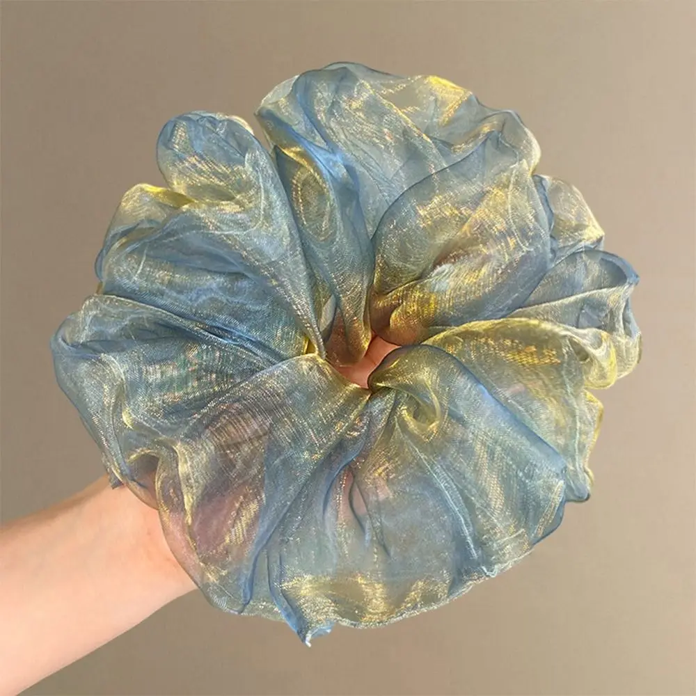 150X100cm Organza Fabric Two-color Gradient Soft Yarn Laser Fabric Blue Green Fantasy Color Gradient Organza Children's Clothing