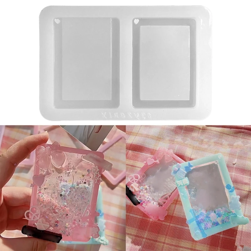 

Card Sleeve Quicksand Photo Frame Mold Epoxy Silicone Mold Table Soft Ceramic Plaster Ornament Pendant Home Decorations