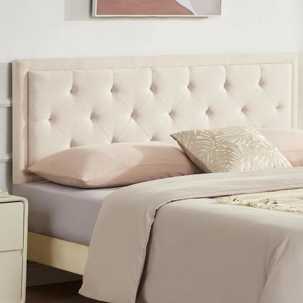 

Upholstered Queen Headboard Only, Tufted Headboard Queen Size, Solid Wood Height Adjustable Modern Head Boards with Durable