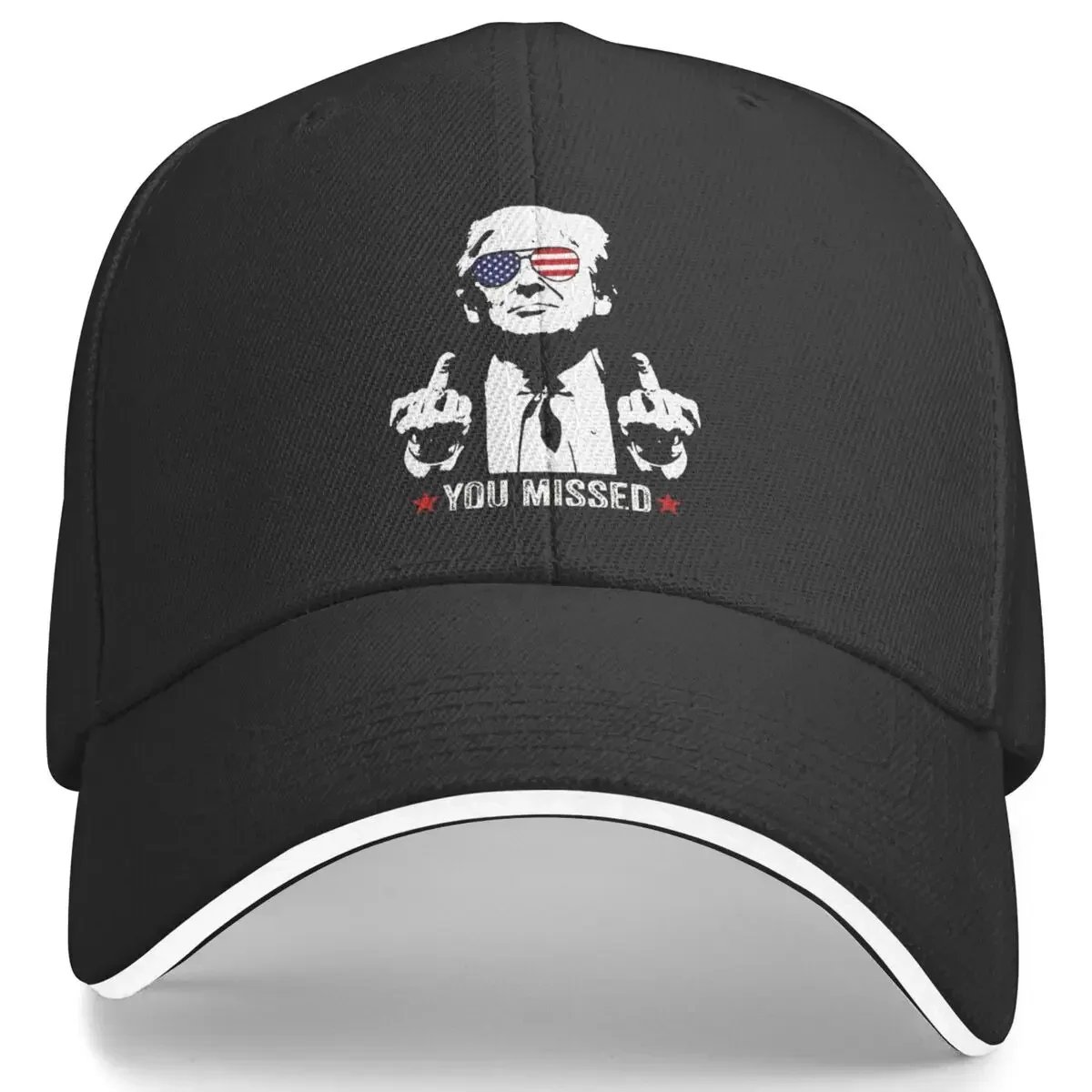 2024 Assassination Shooting Trump You Missed Outfit Men Women Baseball Caps Trump Rally Shot Dad Hat Adjustable Fit Sun Cap