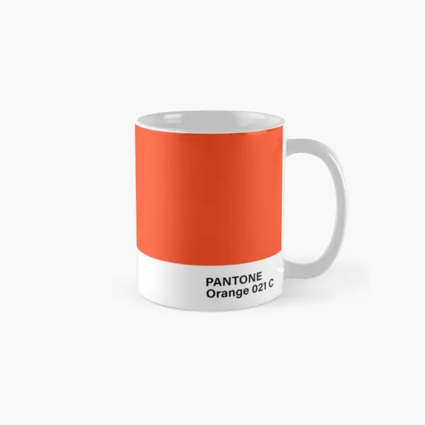 Pantone Orange 021 C Classic  Mug Gifts Handle Round Printed Photo Drinkware Image Design Tea Coffee Cup Simple Picture