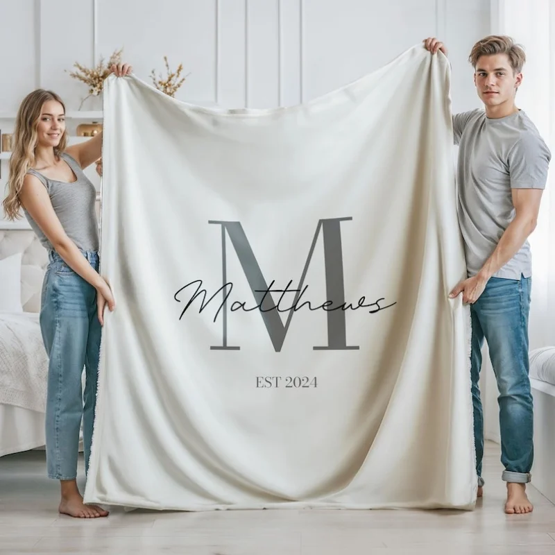 

1PC Custom Name Blanket Personalized Blanket Soft Skin-Friendly Sofa Blanket Kid Blanket Baby Blanket Birthday Gifts Home Decor