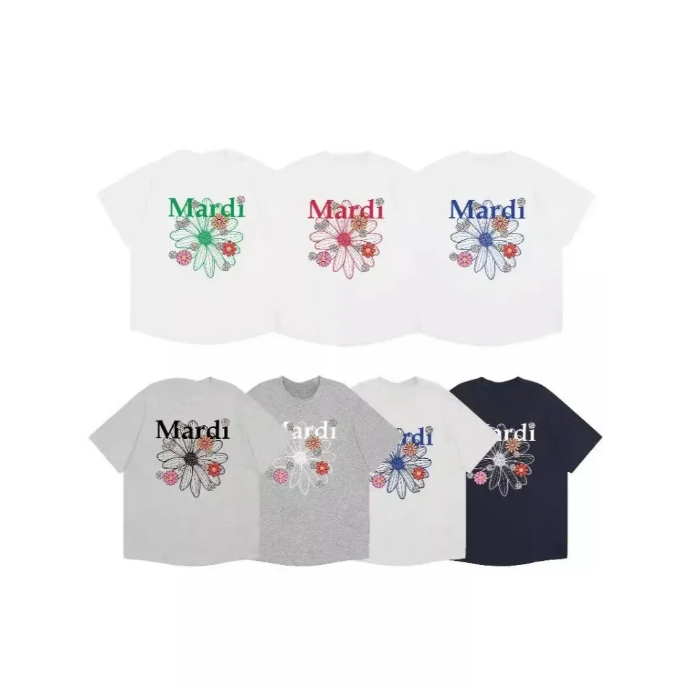 South Korea Mardi Jin Gaoyin Same Dachshund Short-sleeved Women Men Children T-shirt Tide Small Daisy Tide Brand Printing