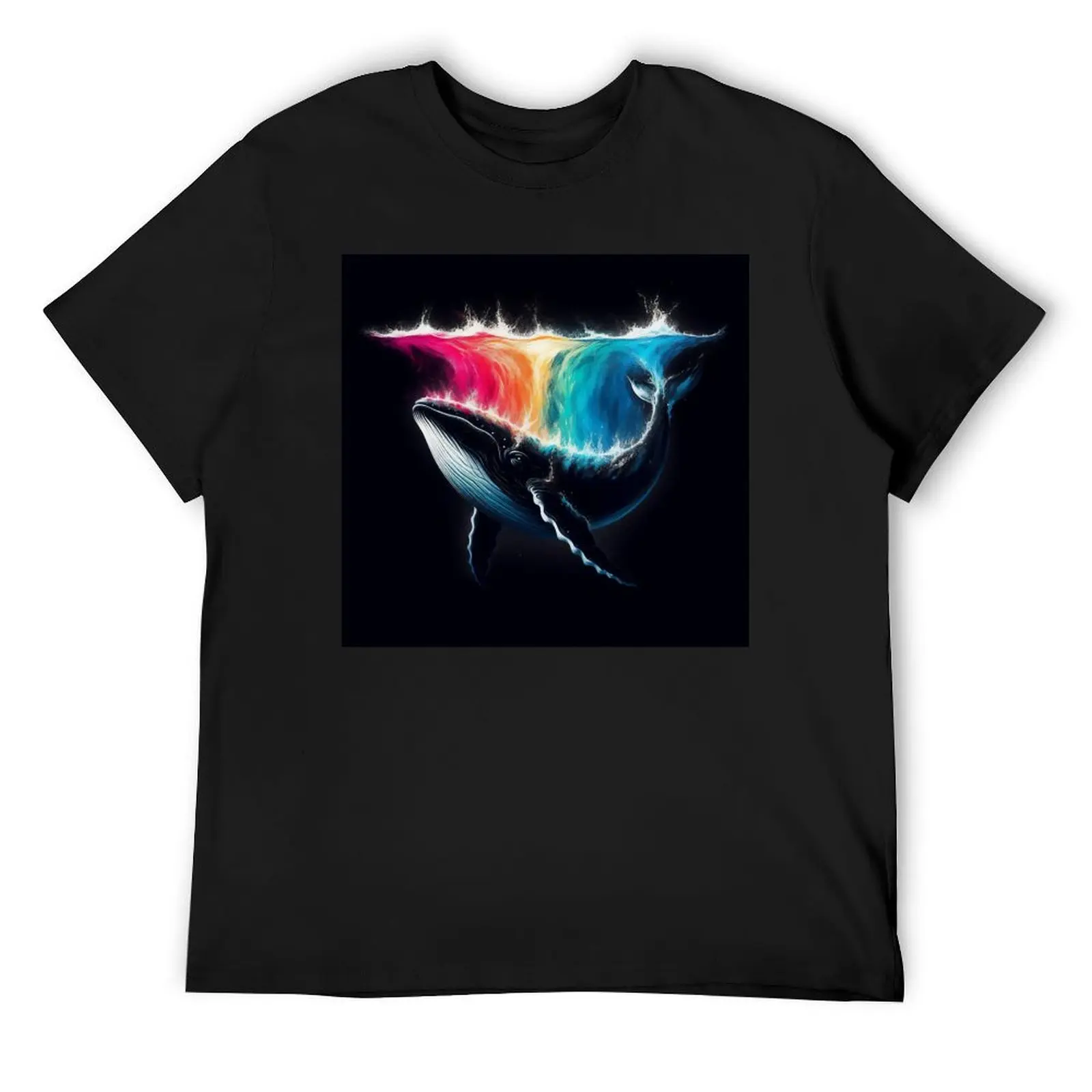 Monochromatic Whale Rainbow Color Splash T-Shirt sublime custom t shirt customs kawaii clothes mens shirts graphic tee